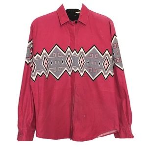 Vintage Pink Western Button Down Shirt
